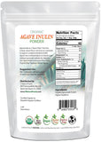Z Natural Foods primer plano del polvo de inulina mostrando textura fina y mezcla fácil