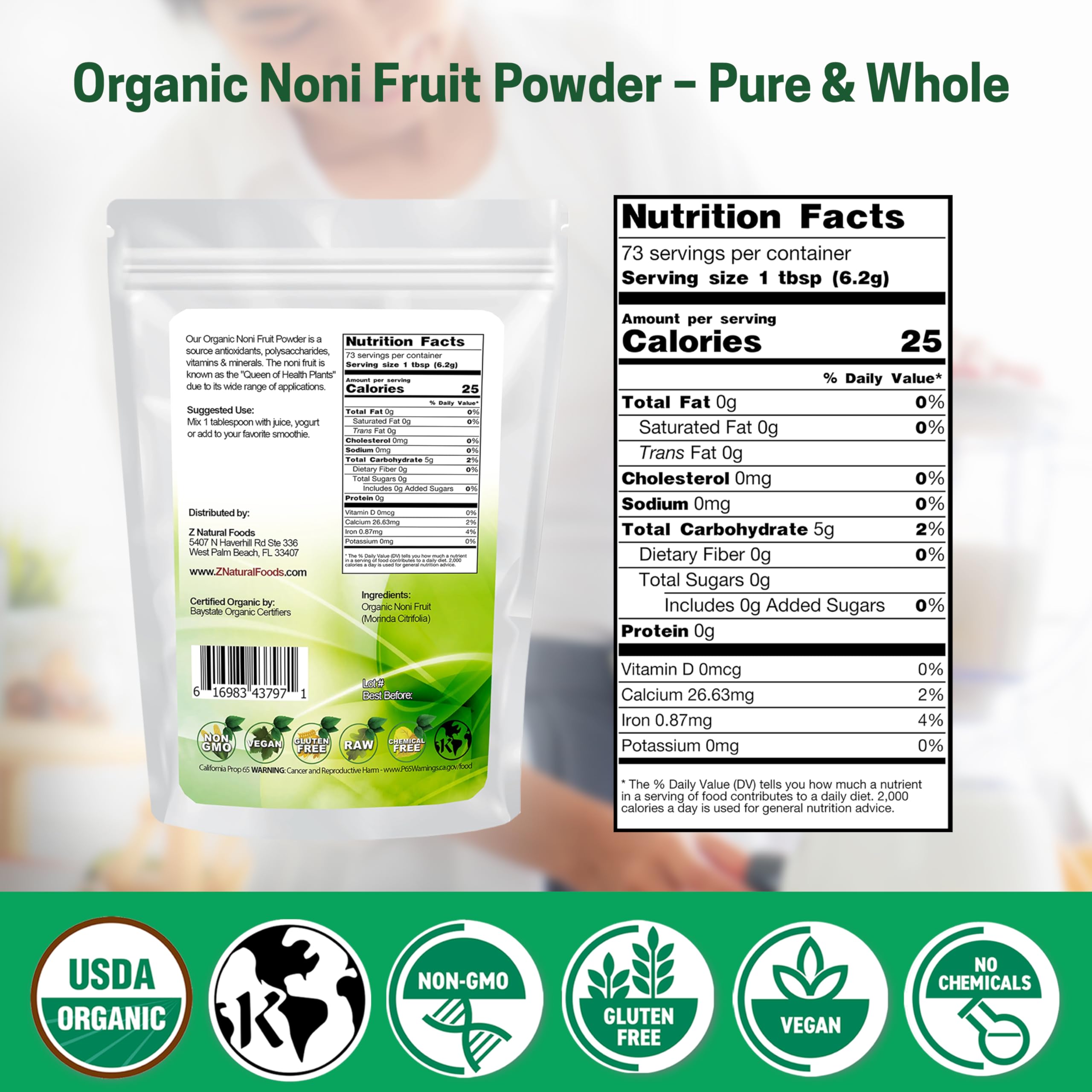 Z Natural Foods polvo texturizado primer plano para mezcla fácil
