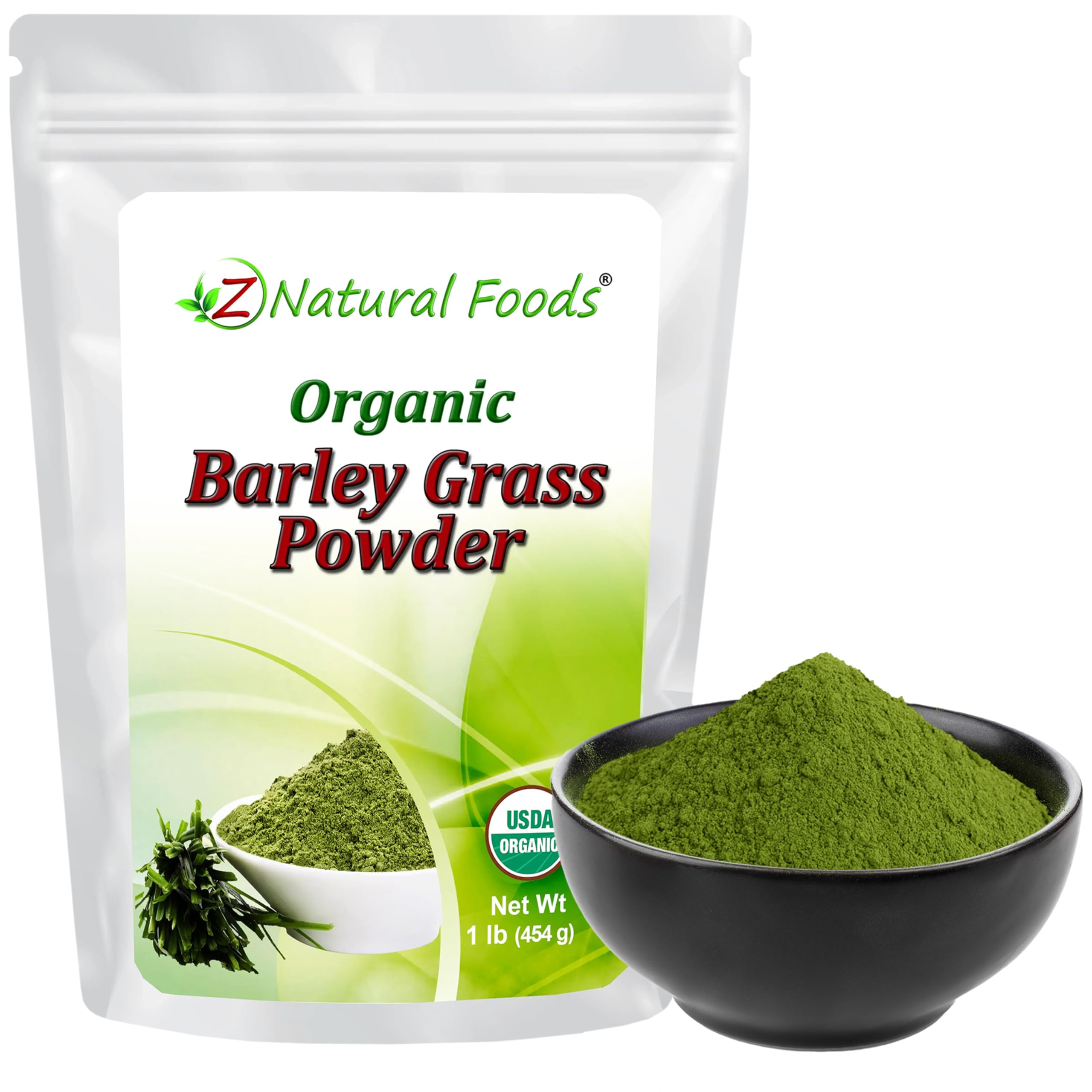 Z Natural Foods empaque frontal orgánico muestra beneficio nutritivo
