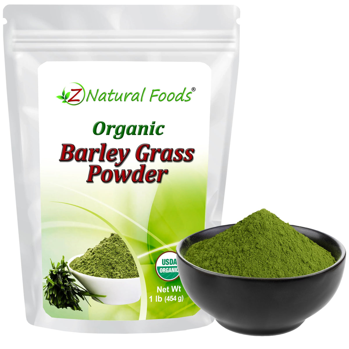 Z Natural Foods empaque frontal orgánico muestra beneficio nutritivo