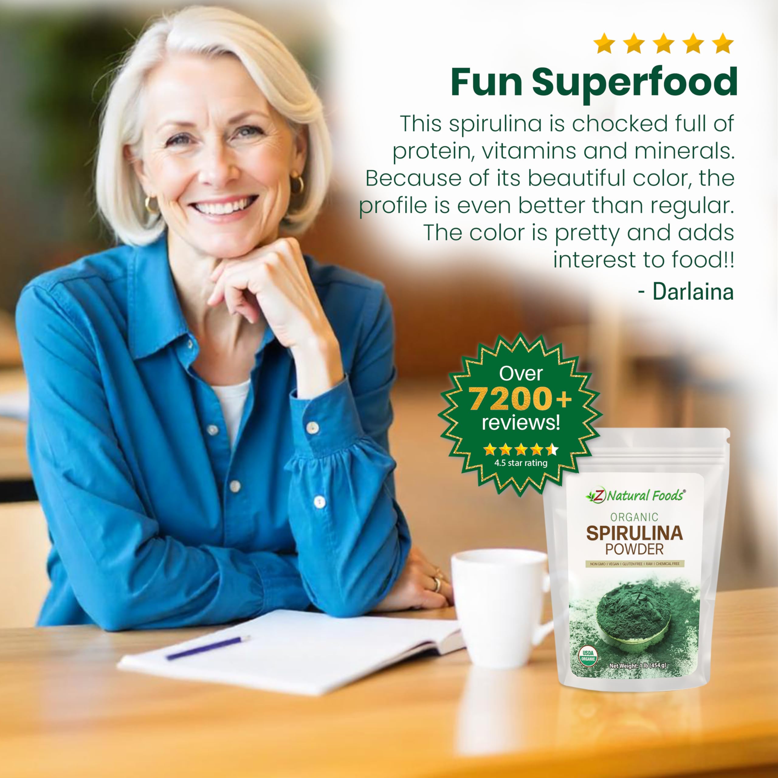 Z Natural Foods desayuno con spirulina, opción vegana y nutritiva