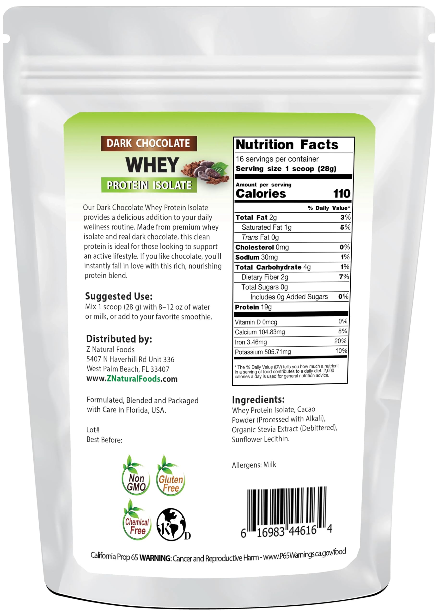Polvo de Z Natural Foods en primer plano con textura fina que facilita mezcla sin grumos