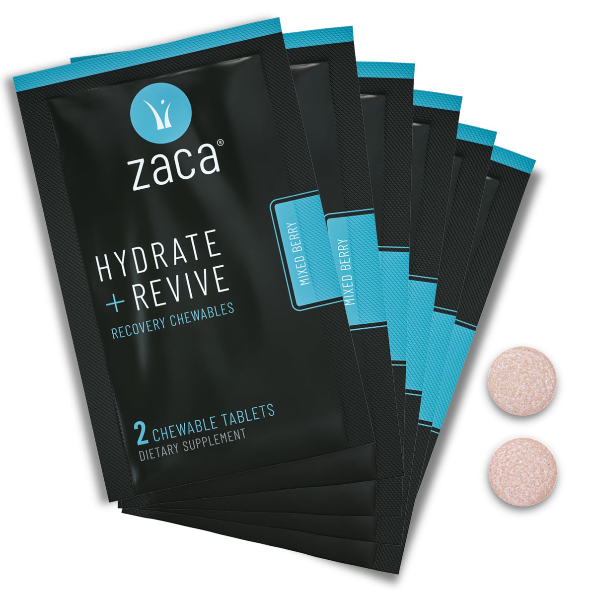 Zaca envase frontal con masticables listo para llevar y recuperación rápida