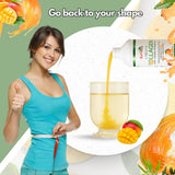 ZAFiNCO botella junto a mango que indica sabor natural agradable