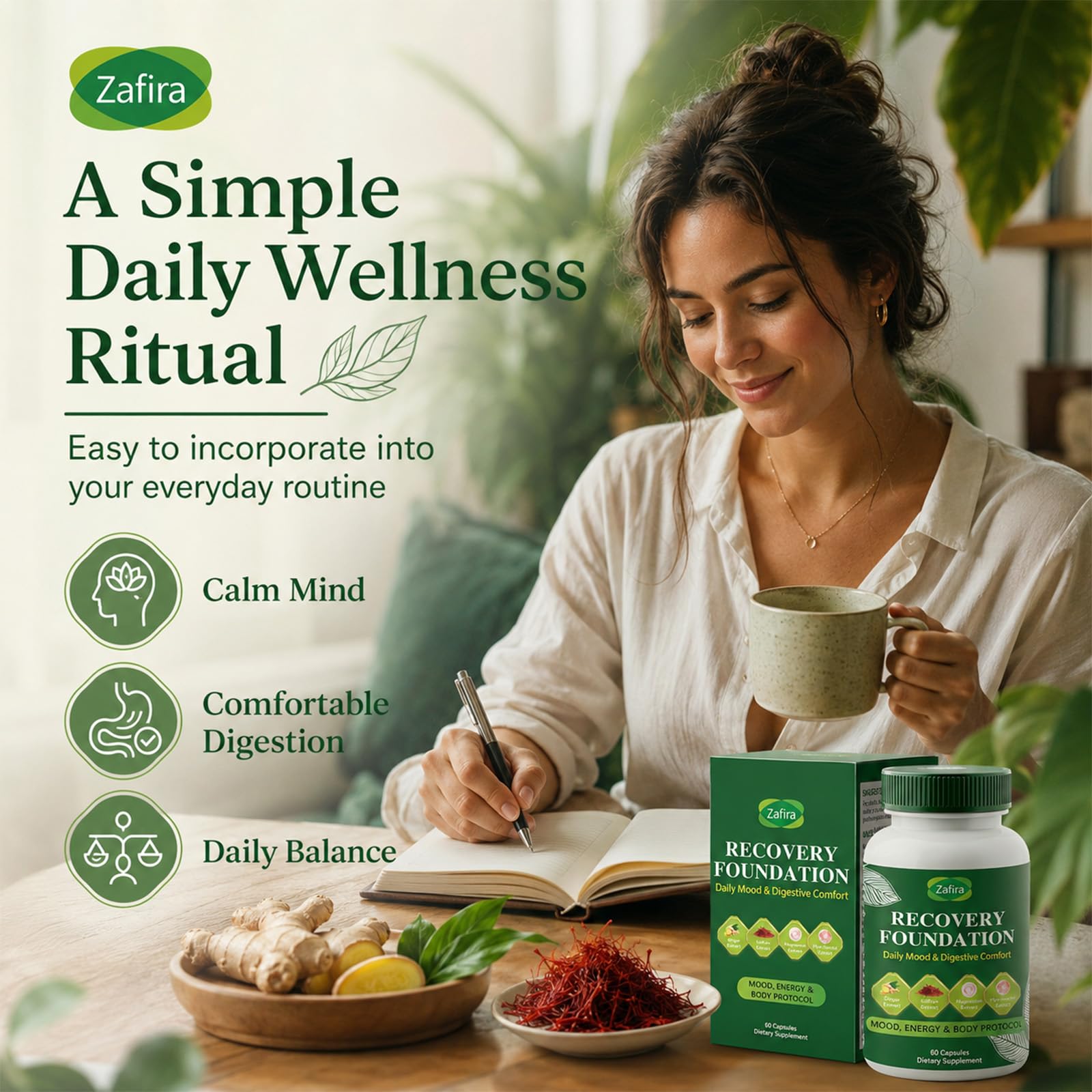 Zafira etiqueta con ingredientes en primer plano para transparencia y confianza