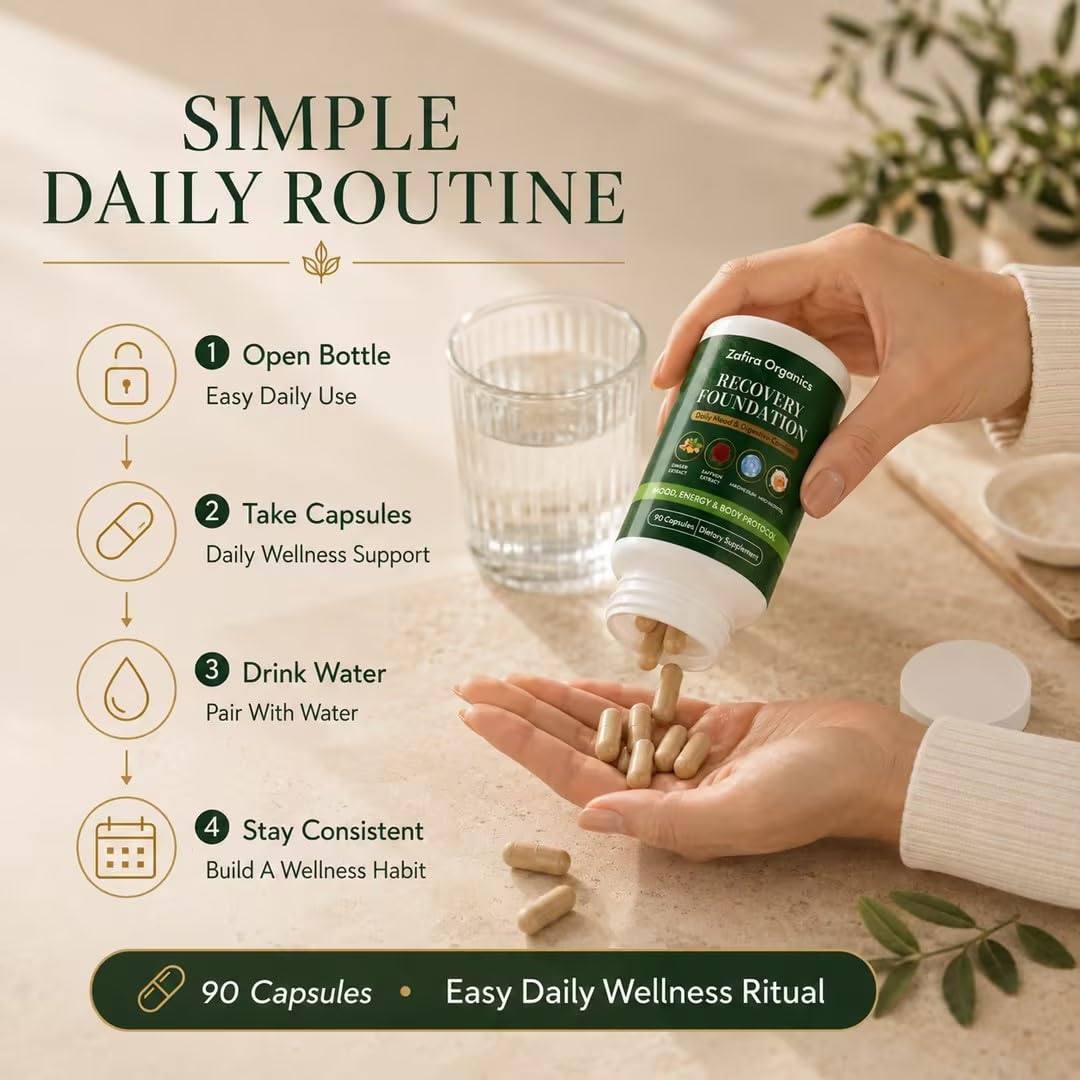 Zafira Organics cápsula abierta muestra contenido y apoyo digestivo