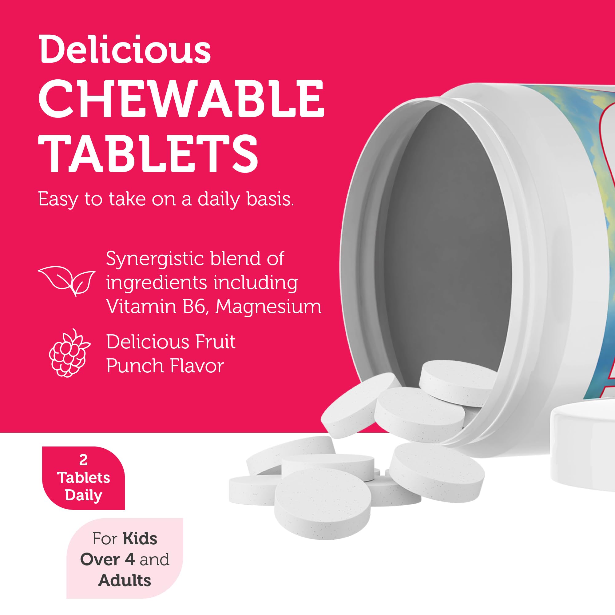 Etiqueta Zahler ChildCalm con sellos kosher y non-GMO visibles