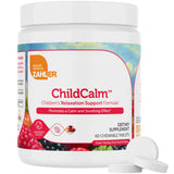 Zahler ChildCalm tabletas masticables en primer plano textura apetecible