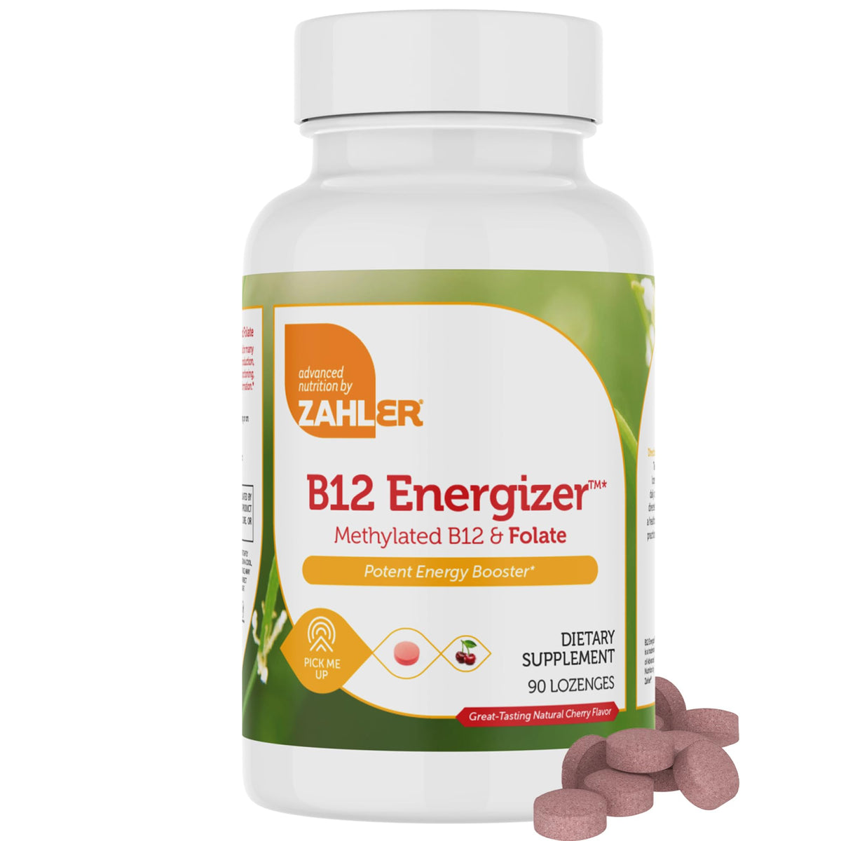 Zahler Energizer frente del empaque mostrando beneficios y conteo de 90 unidades