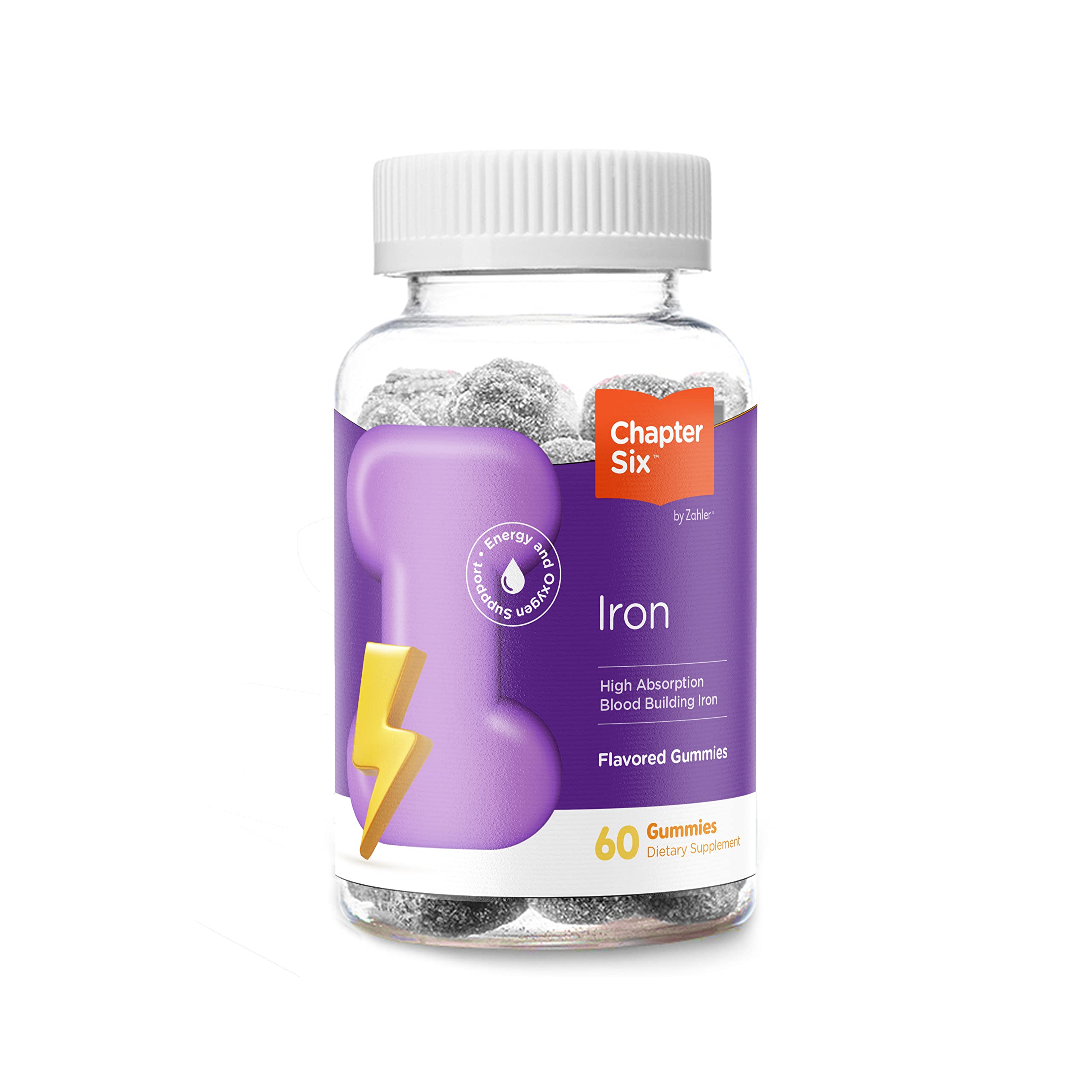 Zahler gomitas hierro frontal del envase muestra 60 unidades y beneficios claros