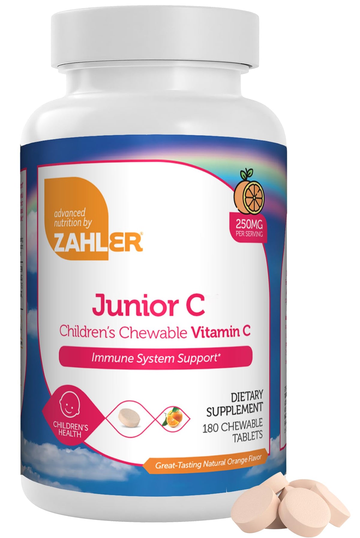 Zahler envase frontal mostrando 180 comprimidos y beneficios visibles