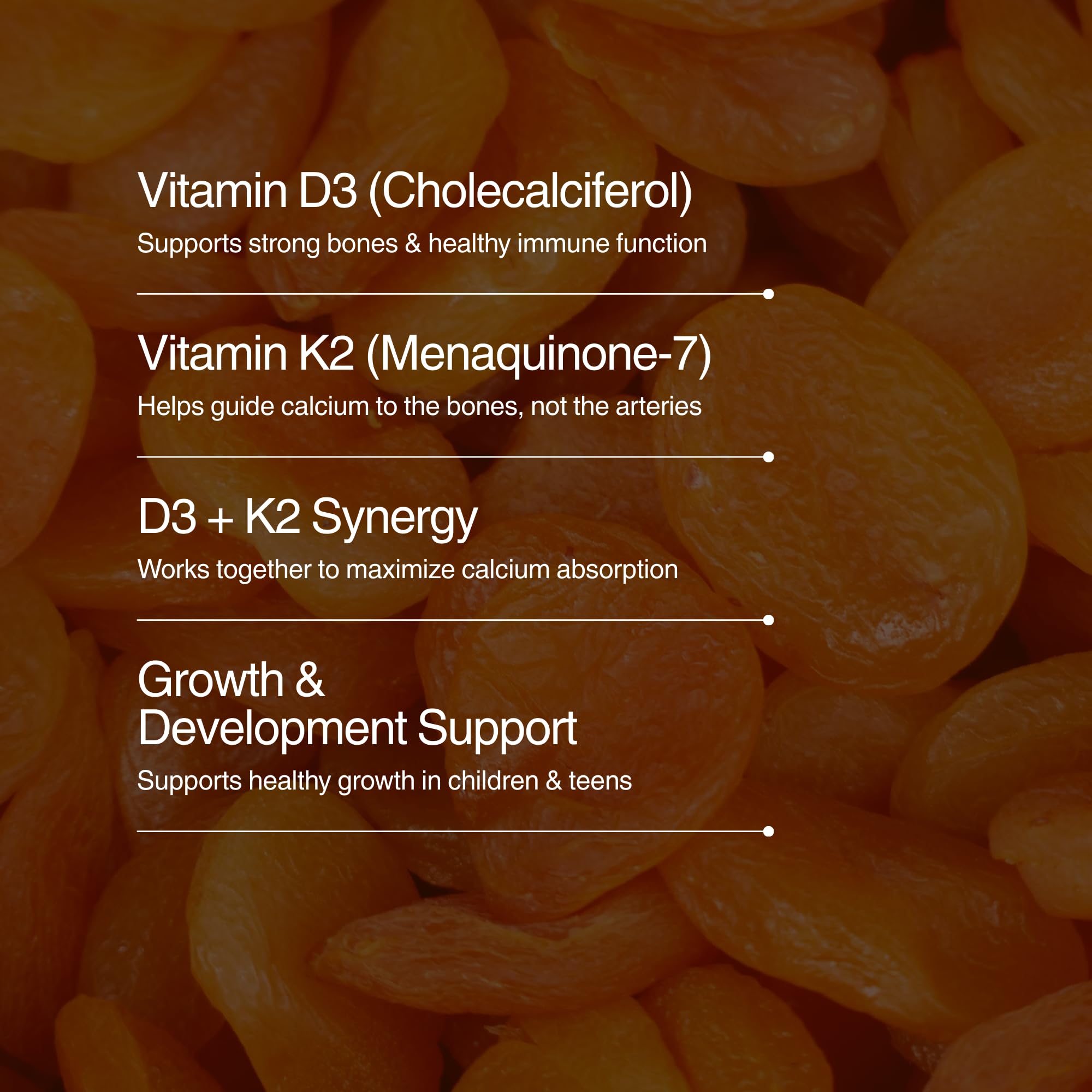 Etiqueta nutricional de Zahler Junior D3 & K2 con información de dosificación clara