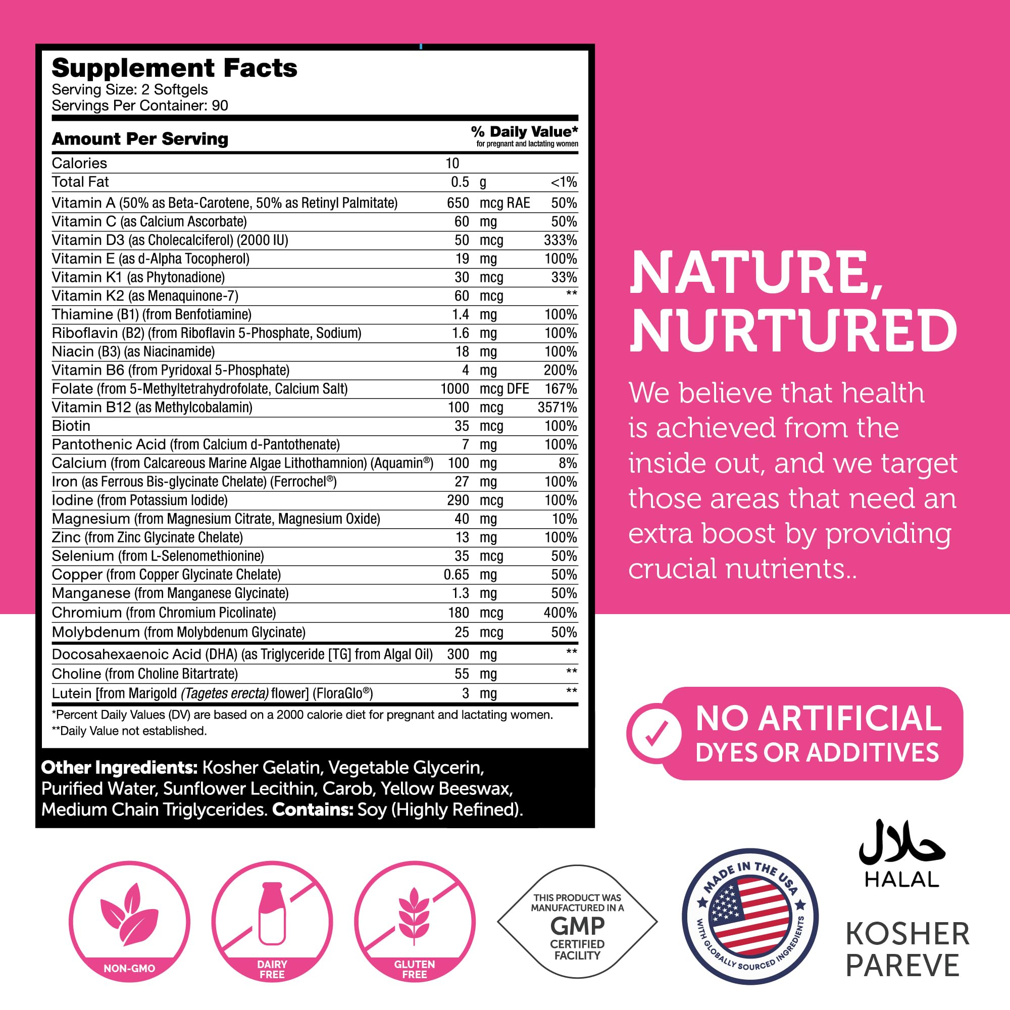 Zahler etiqueta nutricional y lista de ingredientes para transparencia