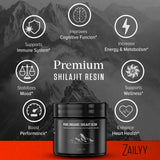ZAILYY resina junto a moneda para escala, tamaño real del envase