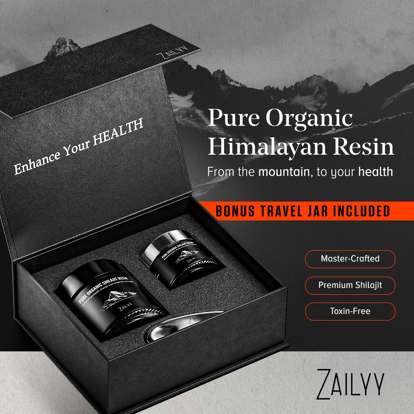 ZAILYY textura de resina en primer plano, pureza y apariencia natural