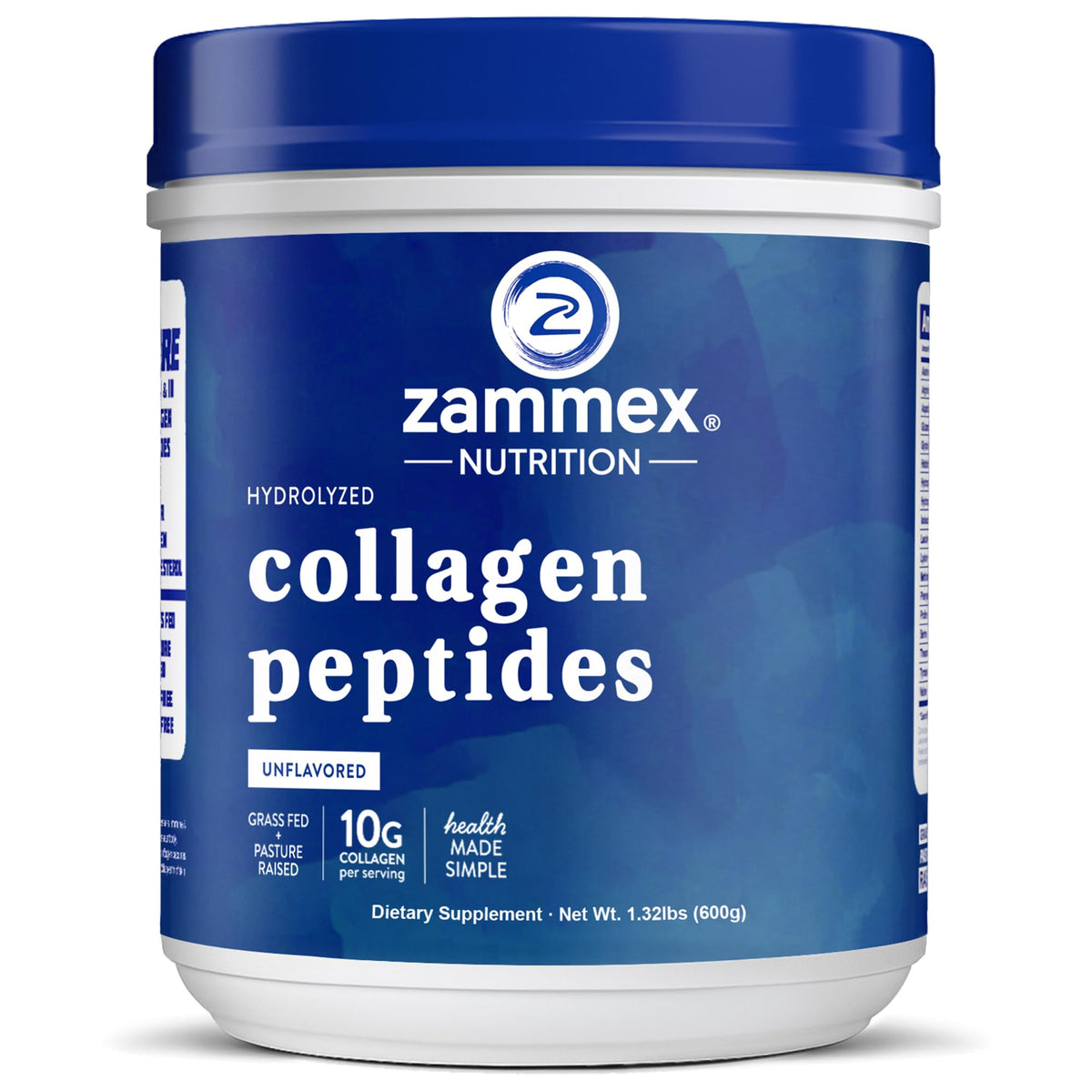 Zammex envase frontal mostrando marca y presentación sin sabor, confianza instantánea