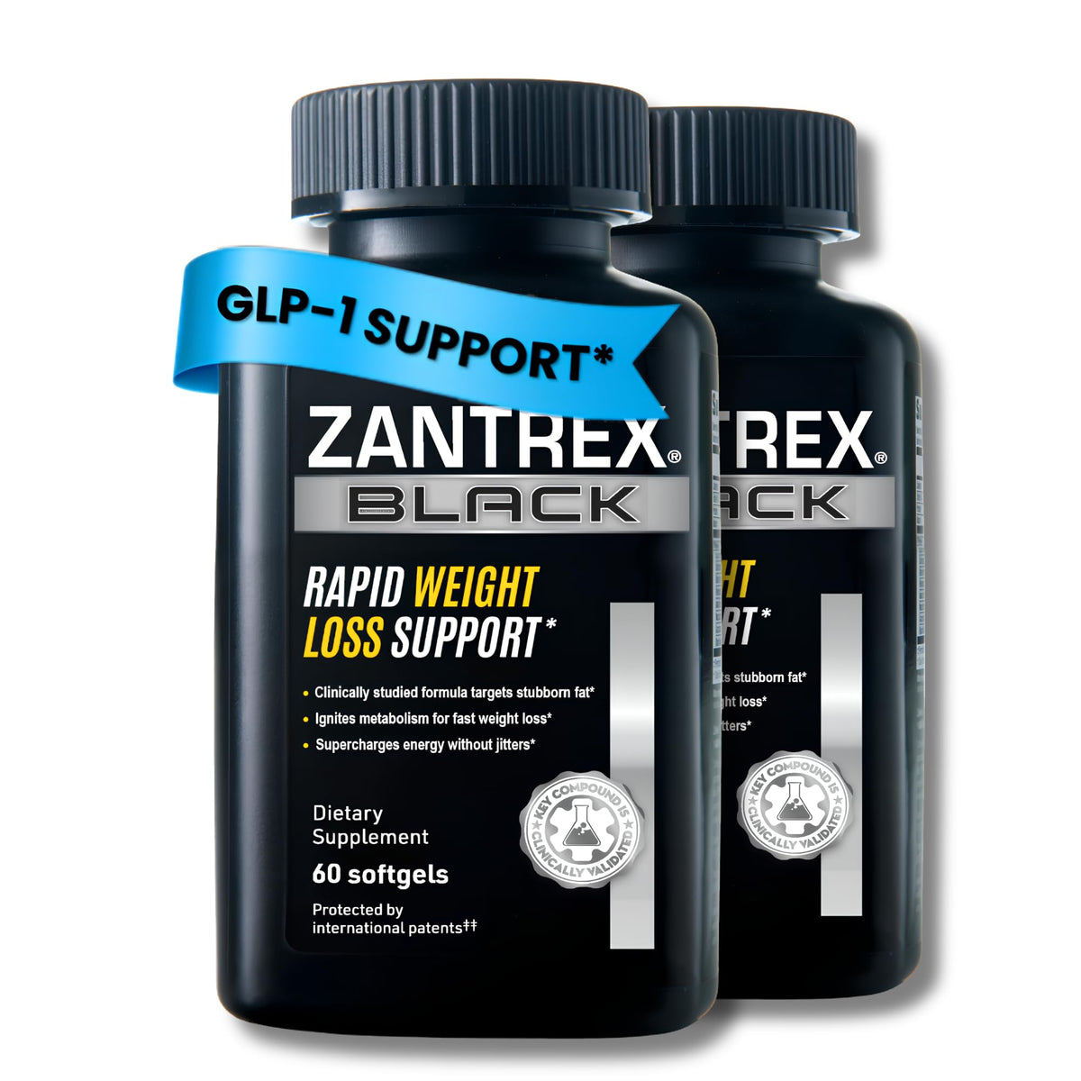 Zantrex envase frontal mostrando presentación de 120 softgels y beneficio de apoyo metabólico