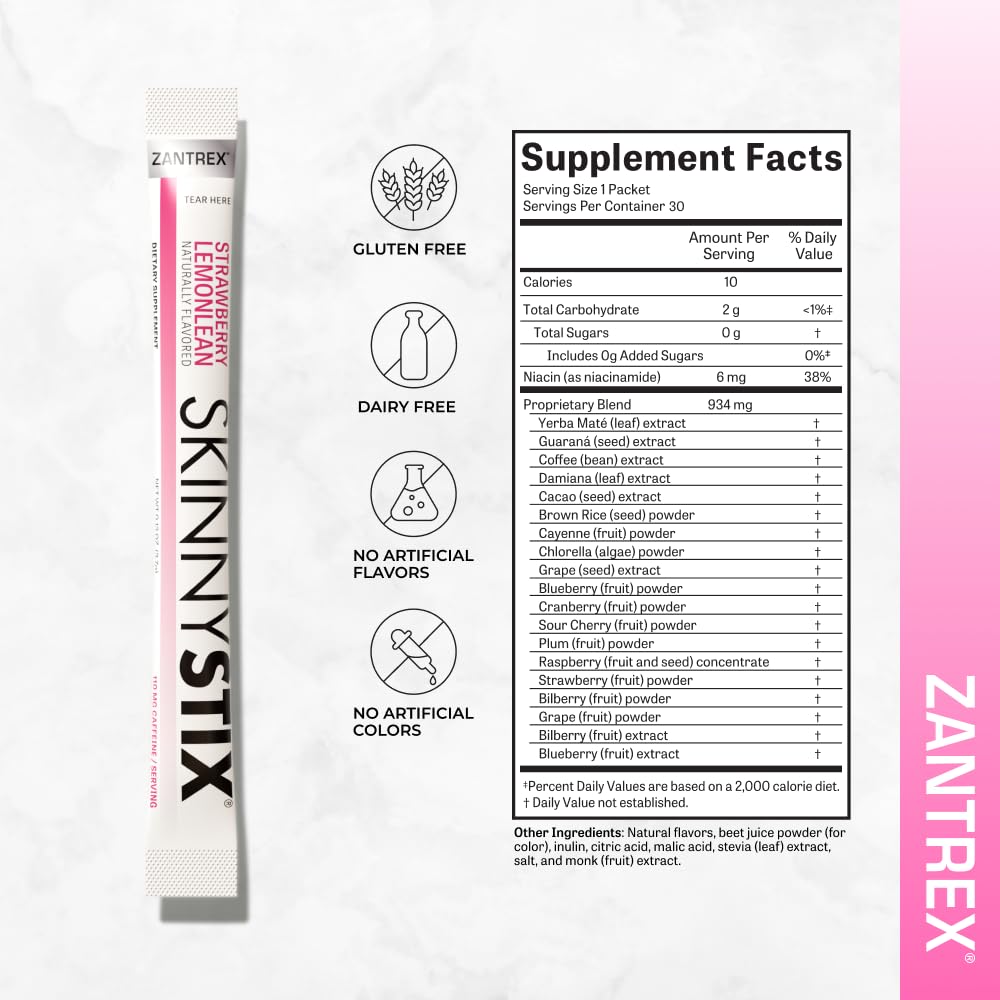 Zantrex etiqueta nutricional en detalle mostrando ingredientes clave