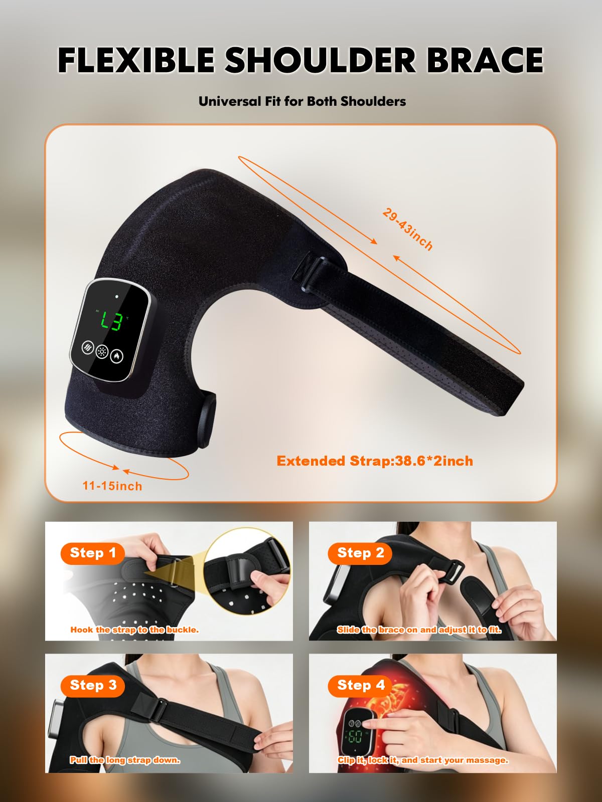 ZANVIA comparación de tamaño sobre un hombro, diseño ergonómico y compacto