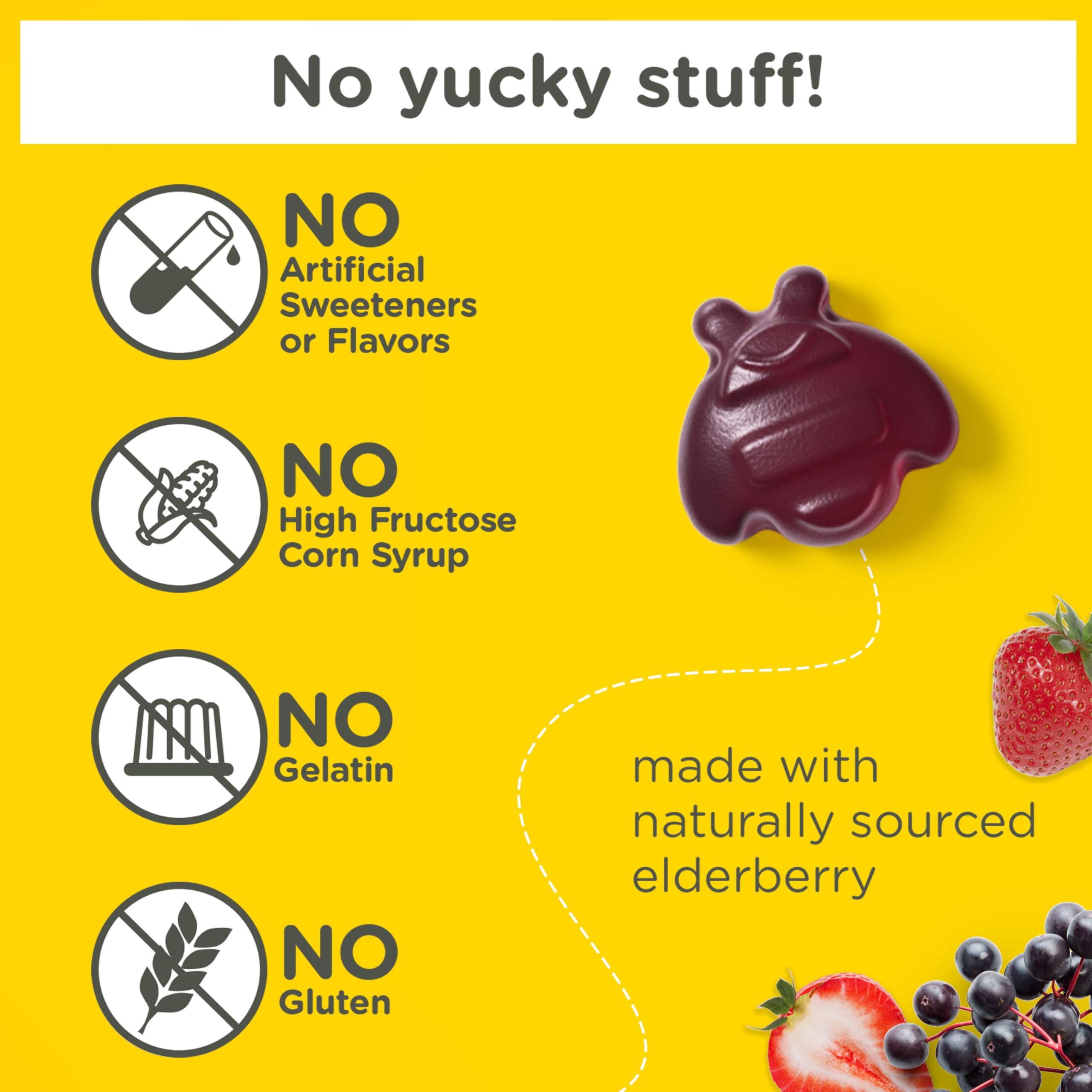 Zarbee's ingredientes: saúco y vitaminas, formulación natural