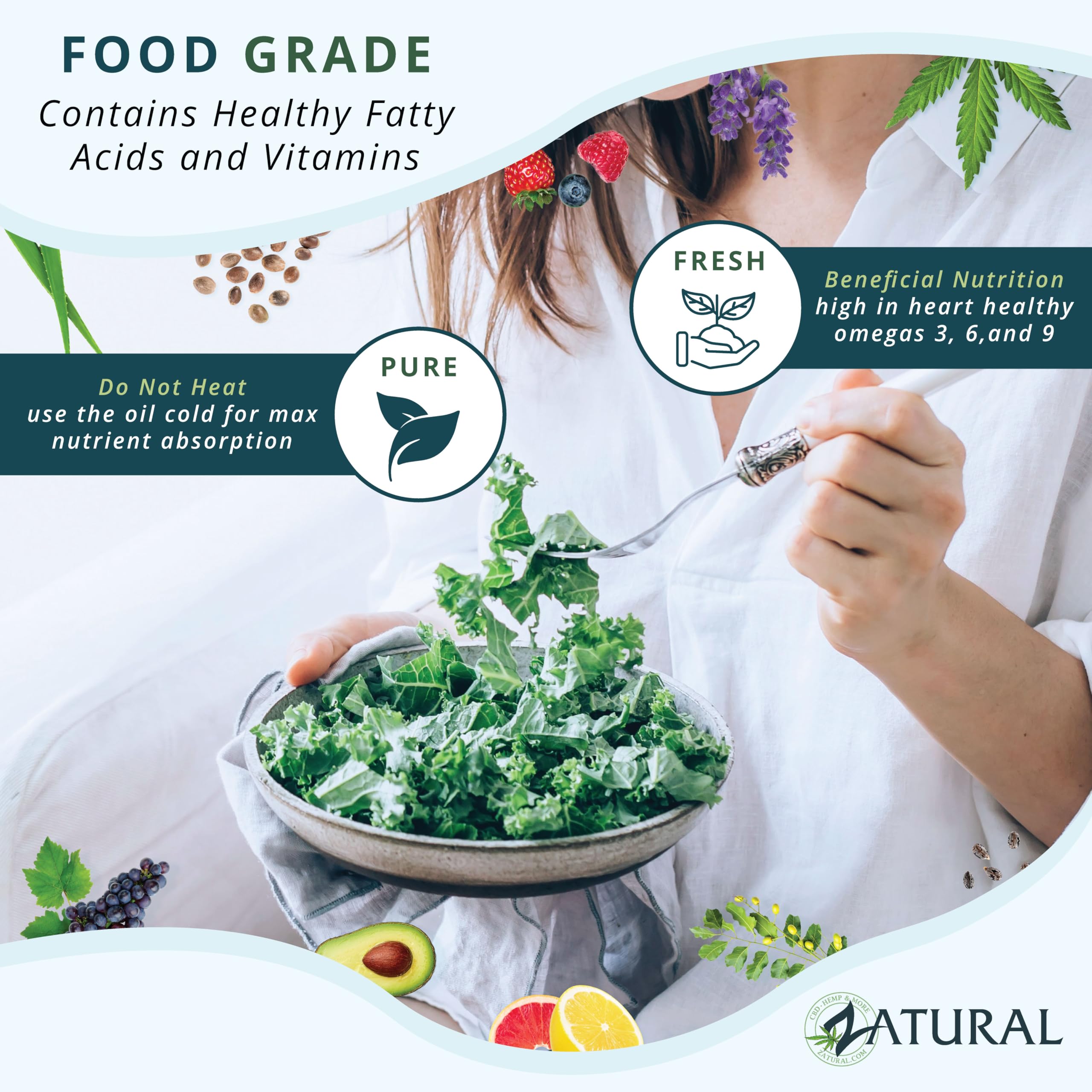 Zatural aceite mezclado en batido vegano para energía y textura