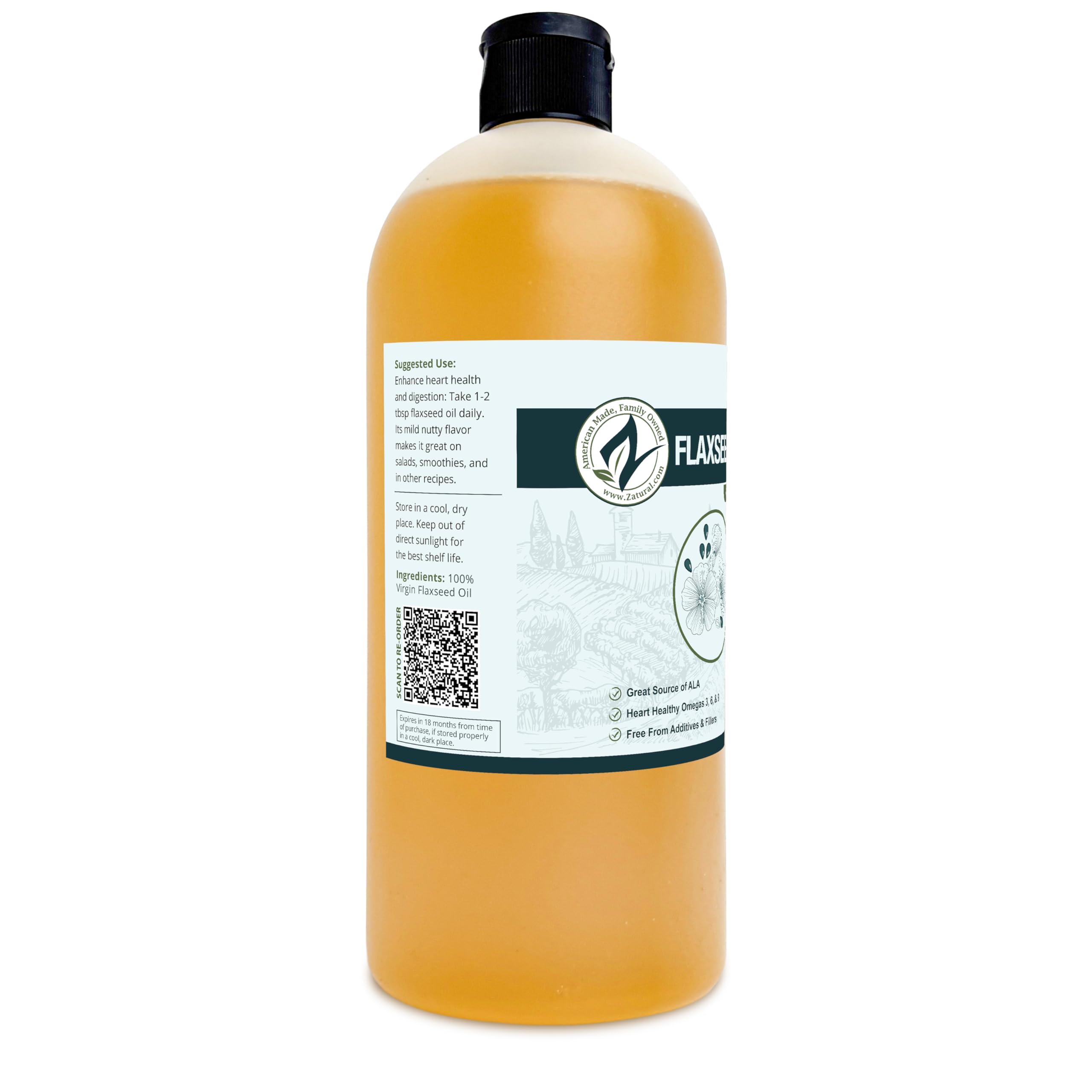 Zatural semillas de linaza enteras que muestran origen natural del aceite