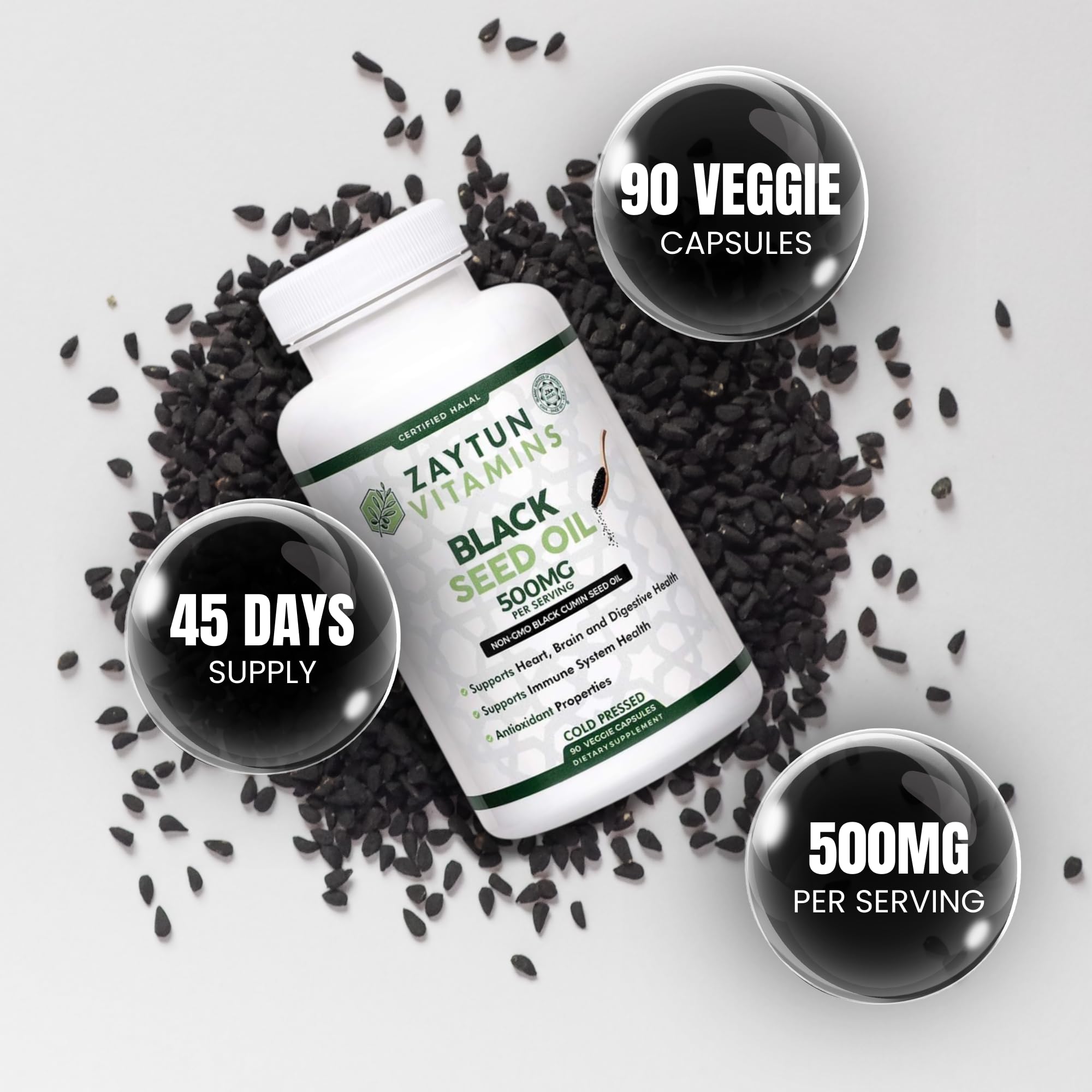 Zaytun Vitamins envase abierto con cápsulas dentro, práctico para uso diario