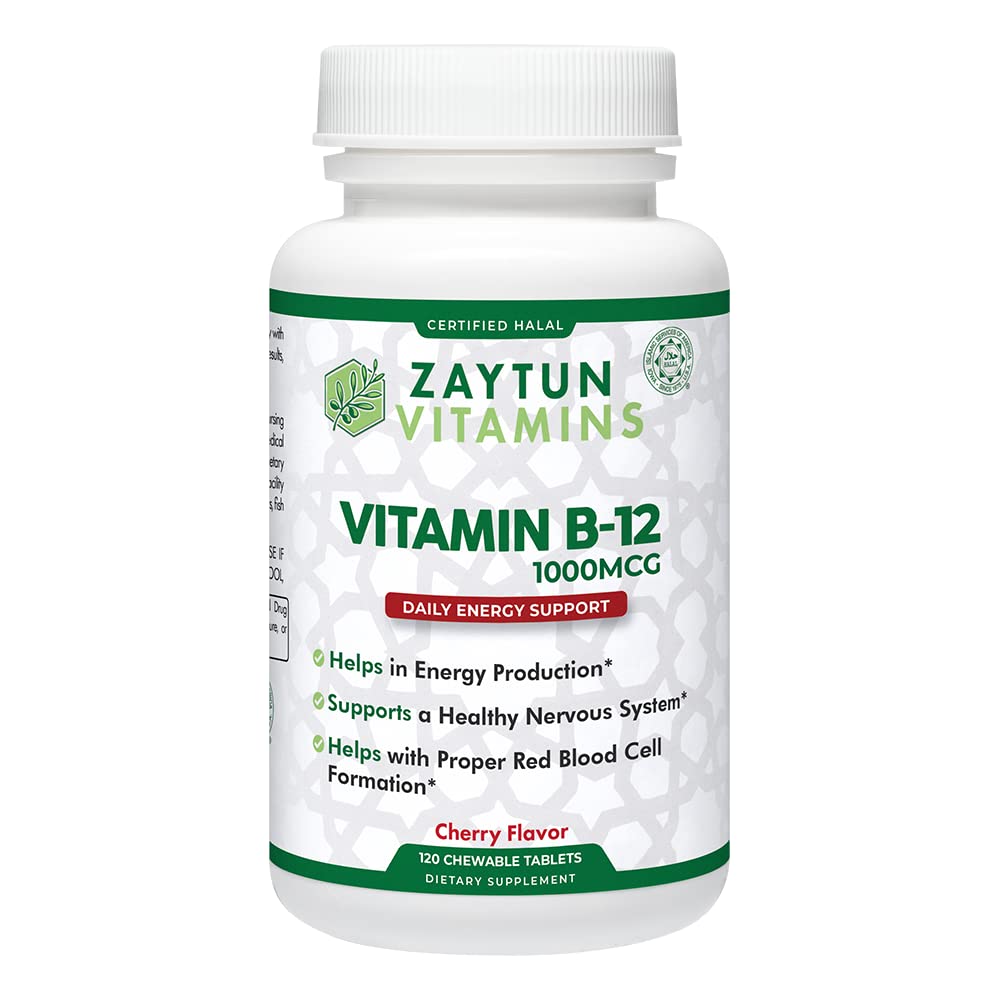 Zaytun envase frontal de vitamina B12 1000mcg visual claro y práctico