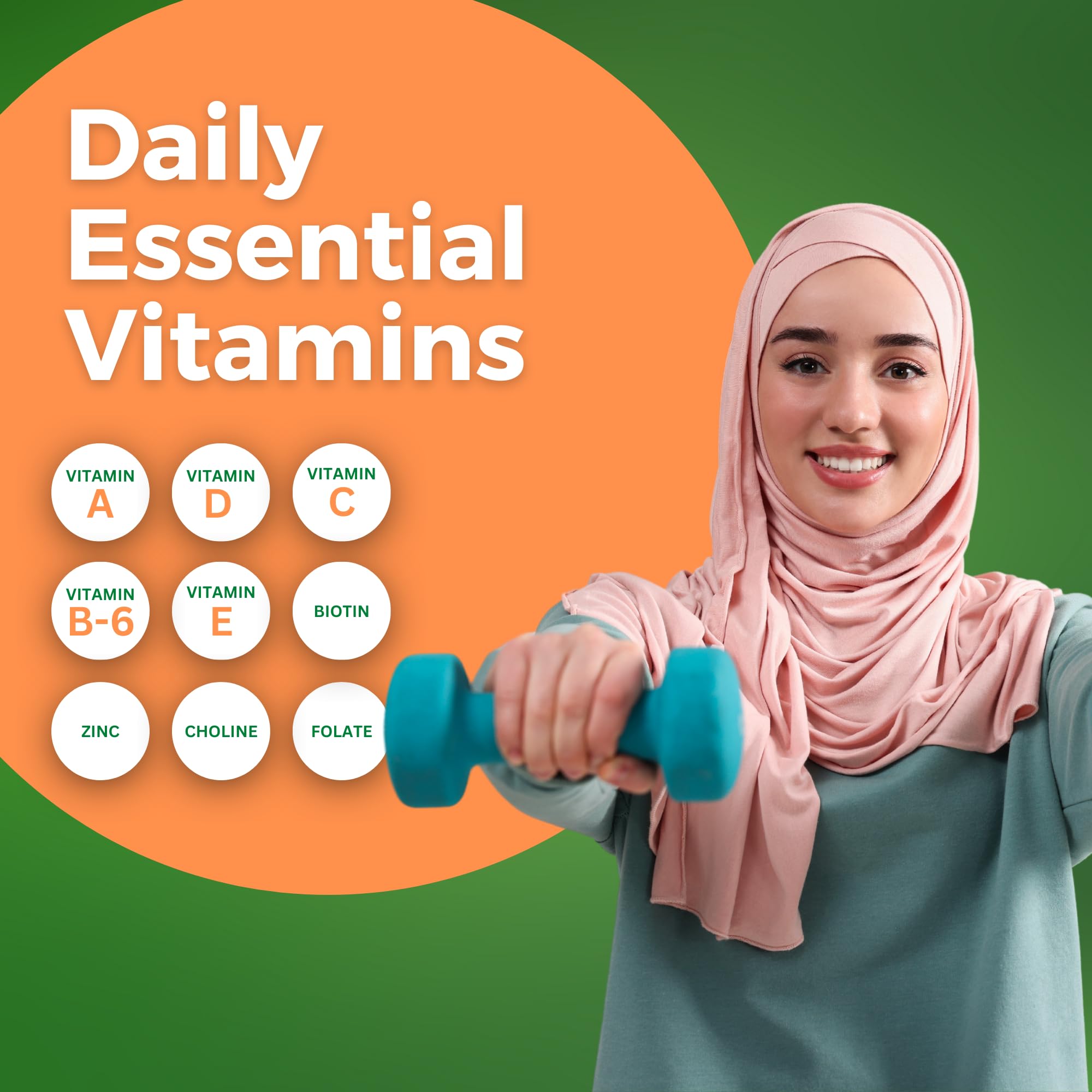 Zaytun Vitamins etiqueta con ingredientes destacando fórmula vegana y sin alérgenos