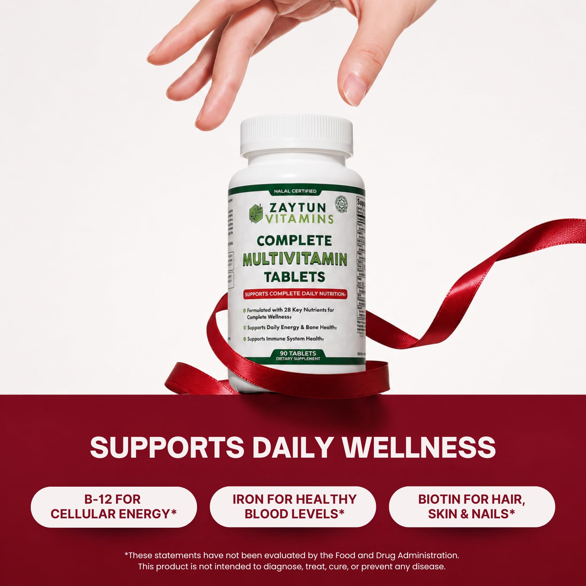 Zaytun etiqueta con lista de ingredientes clave y beneficios visibles