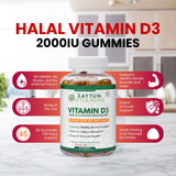 Zaytun Vitamins etiqueta nutricional de Vitamin D3 resaltando 2000 IU por porción