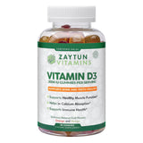 Zaytun Vitamins frasco frontal con gomitas D3 mostrando etiqueta y beneficio práctico