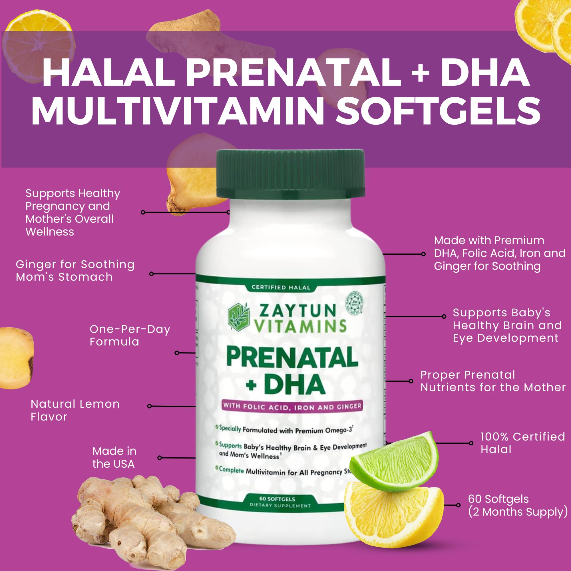 Zaytun Vitamins softgel en la mano para comparar tamaño y comodidad