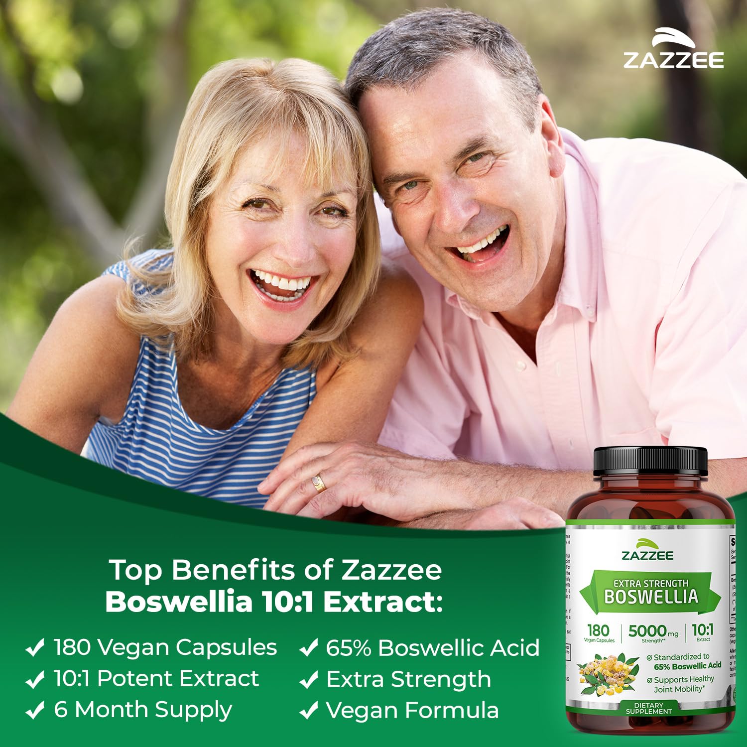 Zazzee cápsulas alineadas que resaltan la formulación vegana