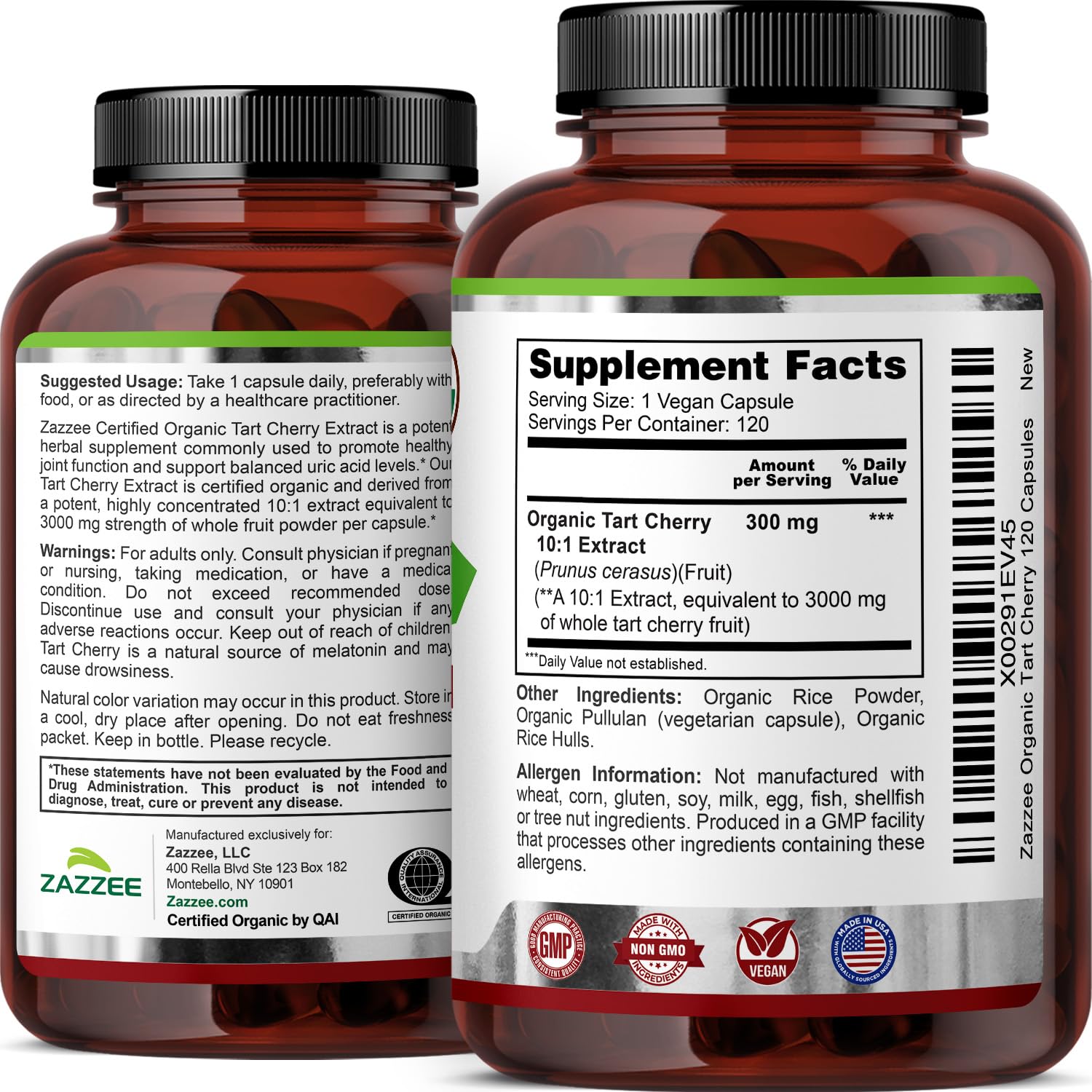 Zazzee cerezas Montmorency frescas, origen del extracto concentrado
