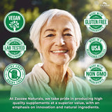 Zazzee frasco junto a monedas para comparar coste por dosis