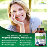 Zazzee detalle del etiquetado USDA Organic garantizando pureza