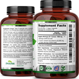 Zazzee hojas de Moringa junto al frasco mostrando origen vegetal y naturalidad