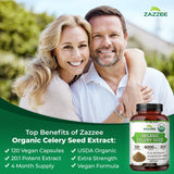 Zazzee etiqueta con sello USDA Organic que confirma origen orgánico