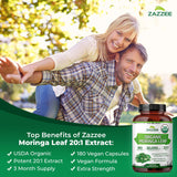 Zazzee etiqueta con sello USDA Organic que confirma certificación y pureza