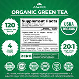 Zazzee etiqueta con certificación USDA Organic y porcentajes estandarizados