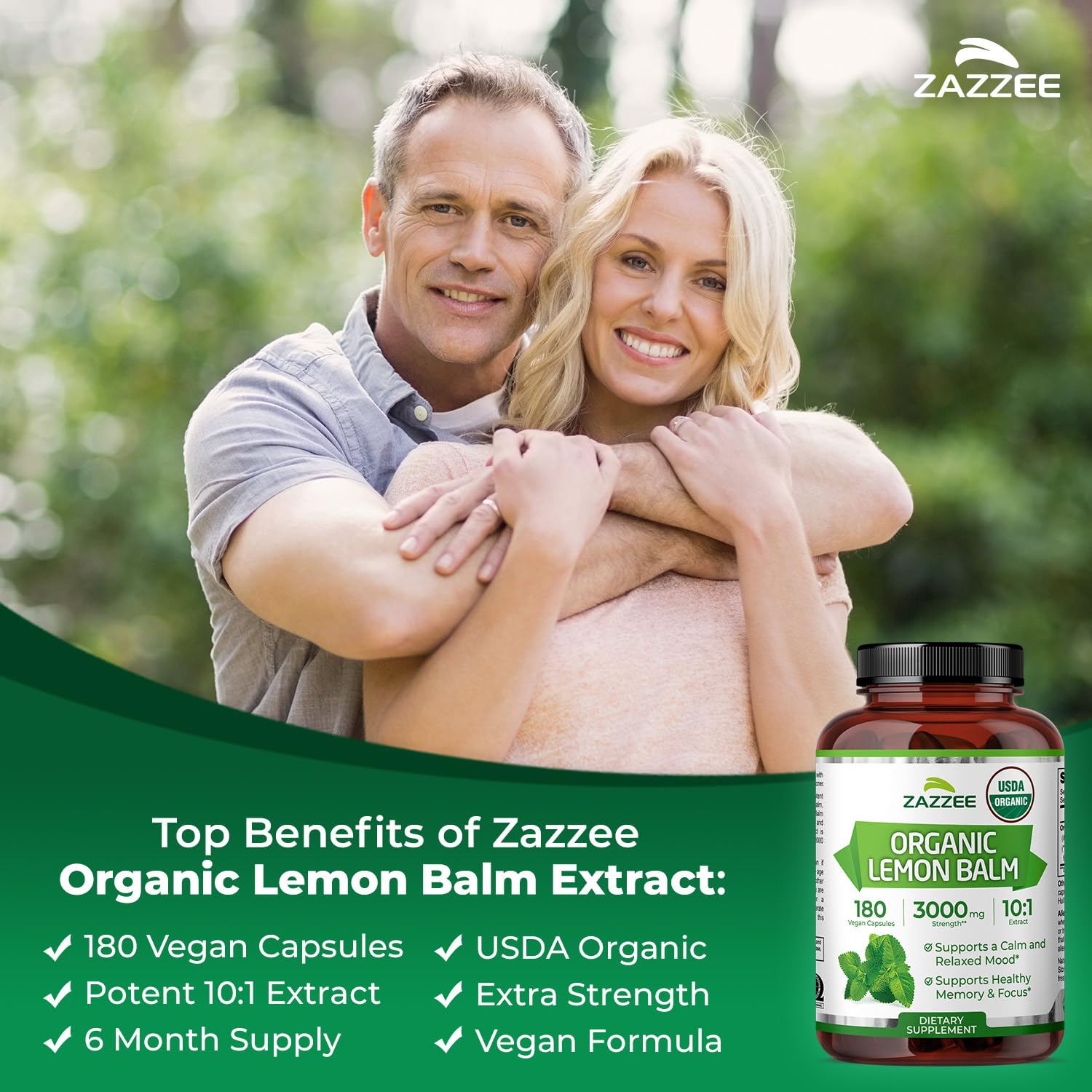 Zazzee etiqueta USDA Organic visible, certificación y confianza