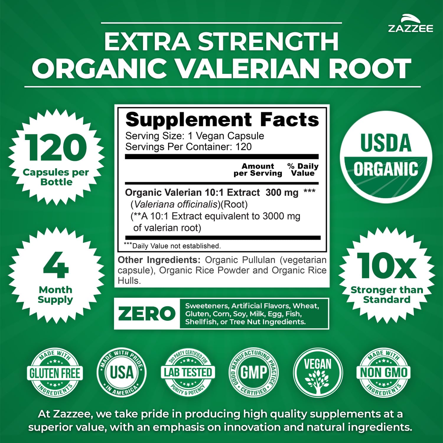 Zazzee etiqueta con sello USDA Organic para confianza en calidad y origen seguro