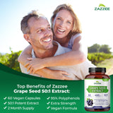 Zazzee etiqueta nutricional visible para confirmar estandarización y pureza