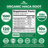 Zazzee mezcla de maca roja negra y amarilla visualiza variedad equilibrada