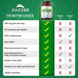 Zazzee packaging abierto con folleto informativo y guía de uso