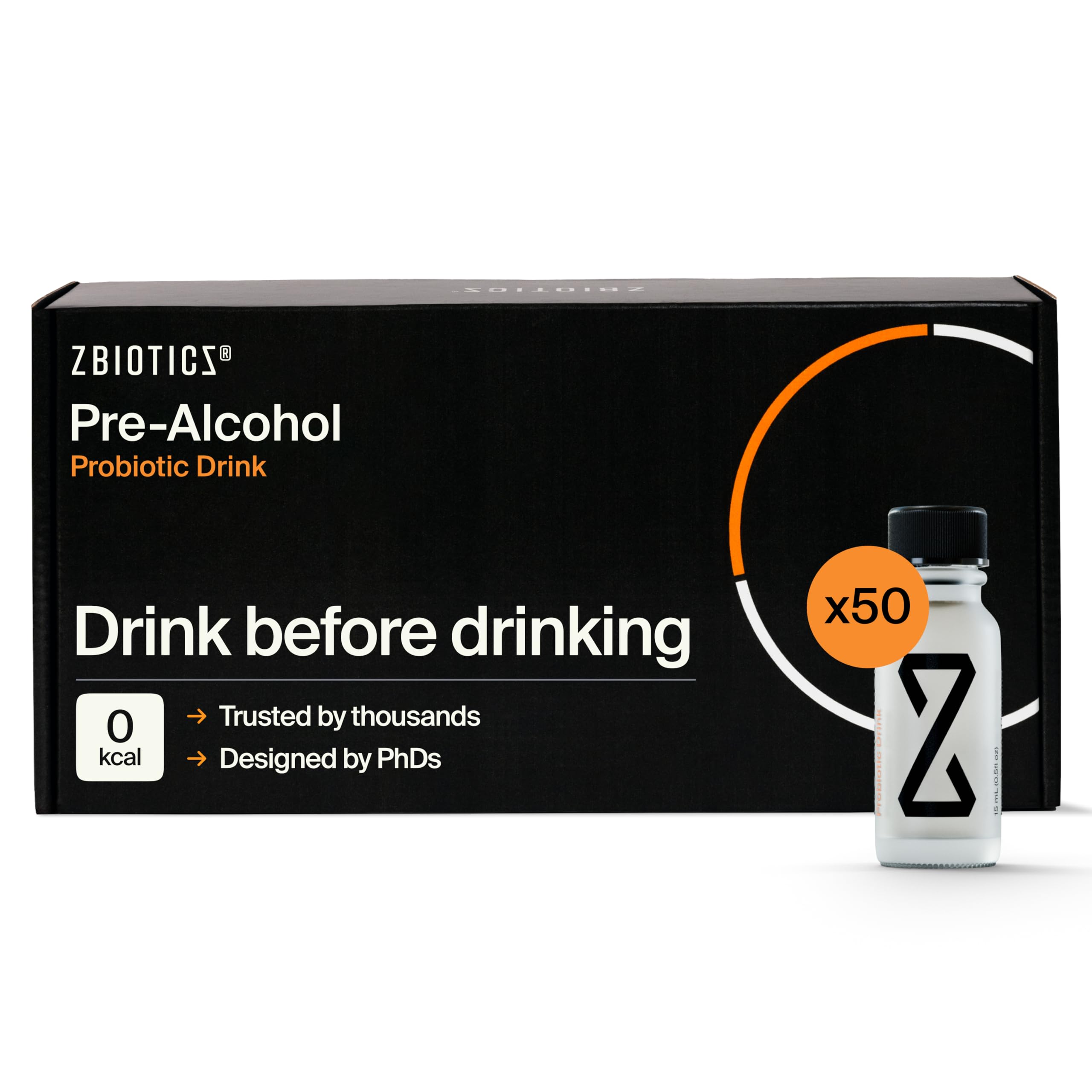 ZBiotics frente del envase mostrando botella compacta y práctica para llevar