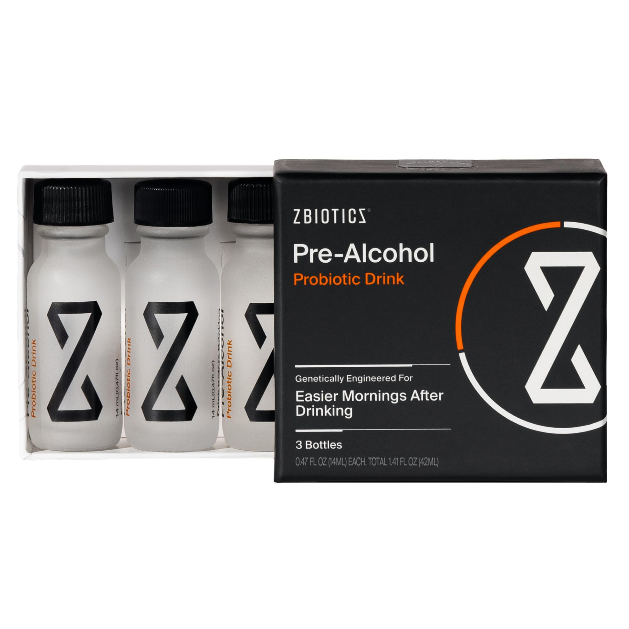 ZBiotics vista frontal del pack de 3 botellas práctico para viajar