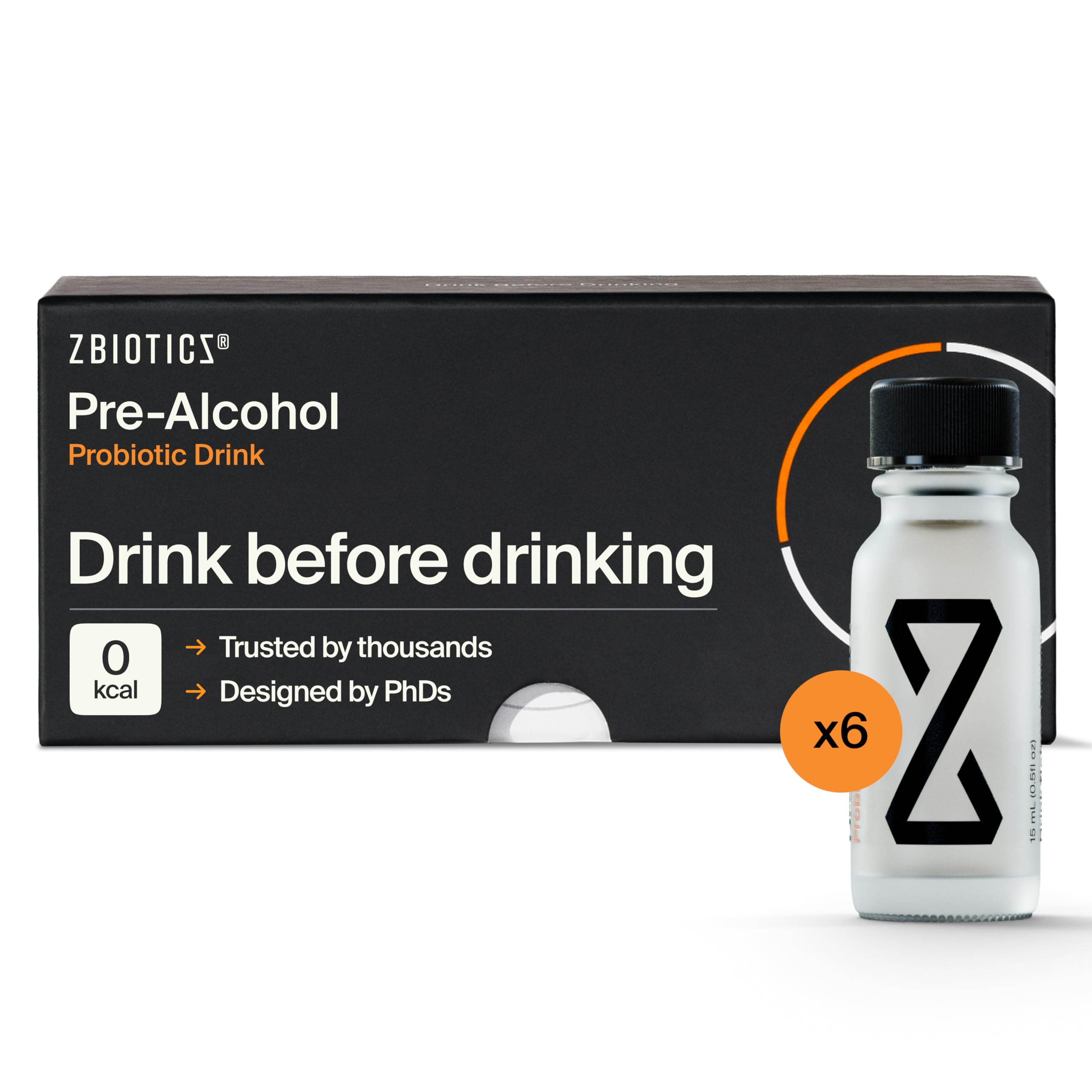 ZBiotics vista frontal del paquete, portátil para mañanas más fáciles