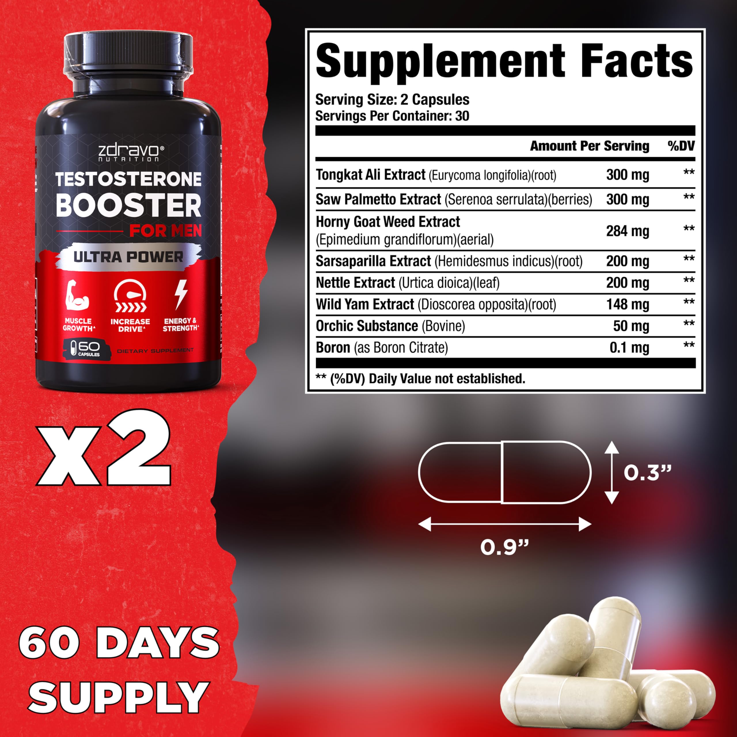 ZDRAVO NUTRITION primer plano de raíz de Tongkat Ali enfatizando origen natural